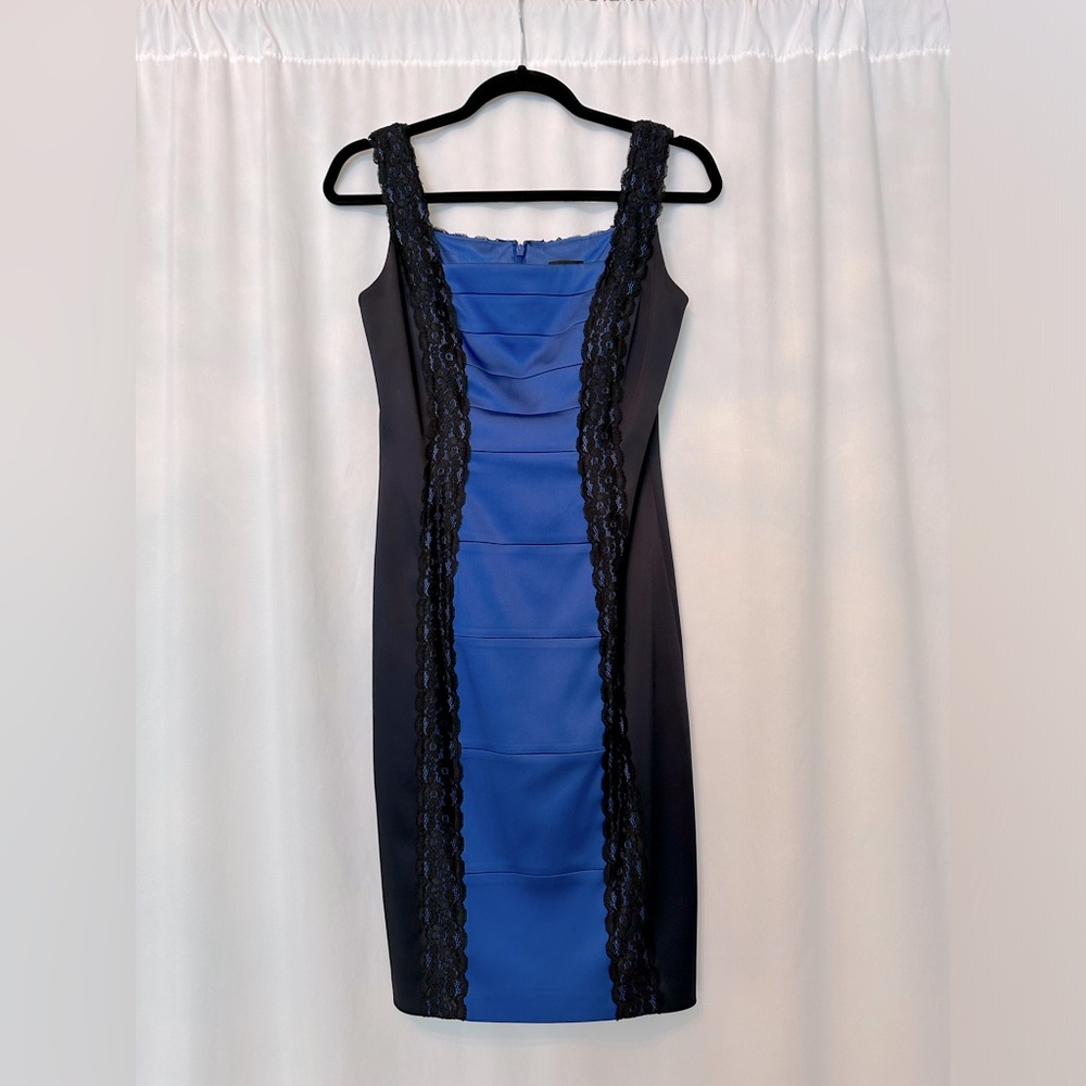 Jax Two-Tone Cocktail Dress with Lace Detail